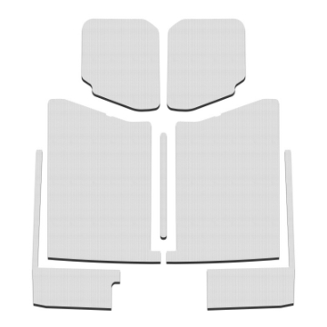 Picture of DEI 20-22 Jeep Gladiator JT 4-Door Boom Mat Complete Headliner Kit - 7 Piece - White