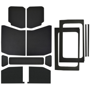 Picture of DEI 18-23 Jeep Wrangler JL 4-Door Boom Mat Complete Headliner Kit - 13 Piece - Black Leather Look