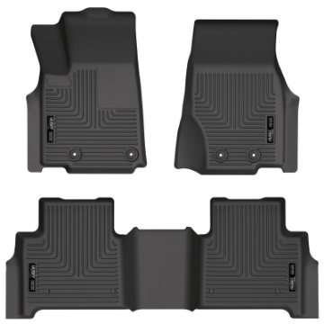 Picture of Husky Liners 2022 Jeep Grand Cherokee New Style Weatherbeater Black Front & 2nd Seat Floor Liner