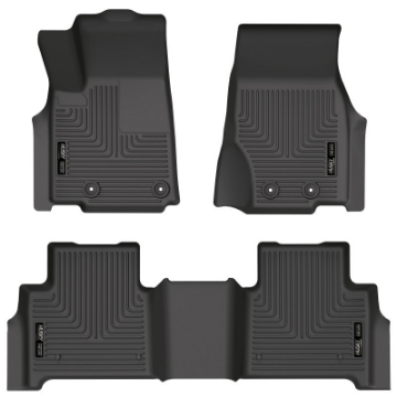Picture of Husky Liners 2022 Jeep Grand Cherokee New Style Weatherbeater Black Front & 2nd Seat Floor Liner
