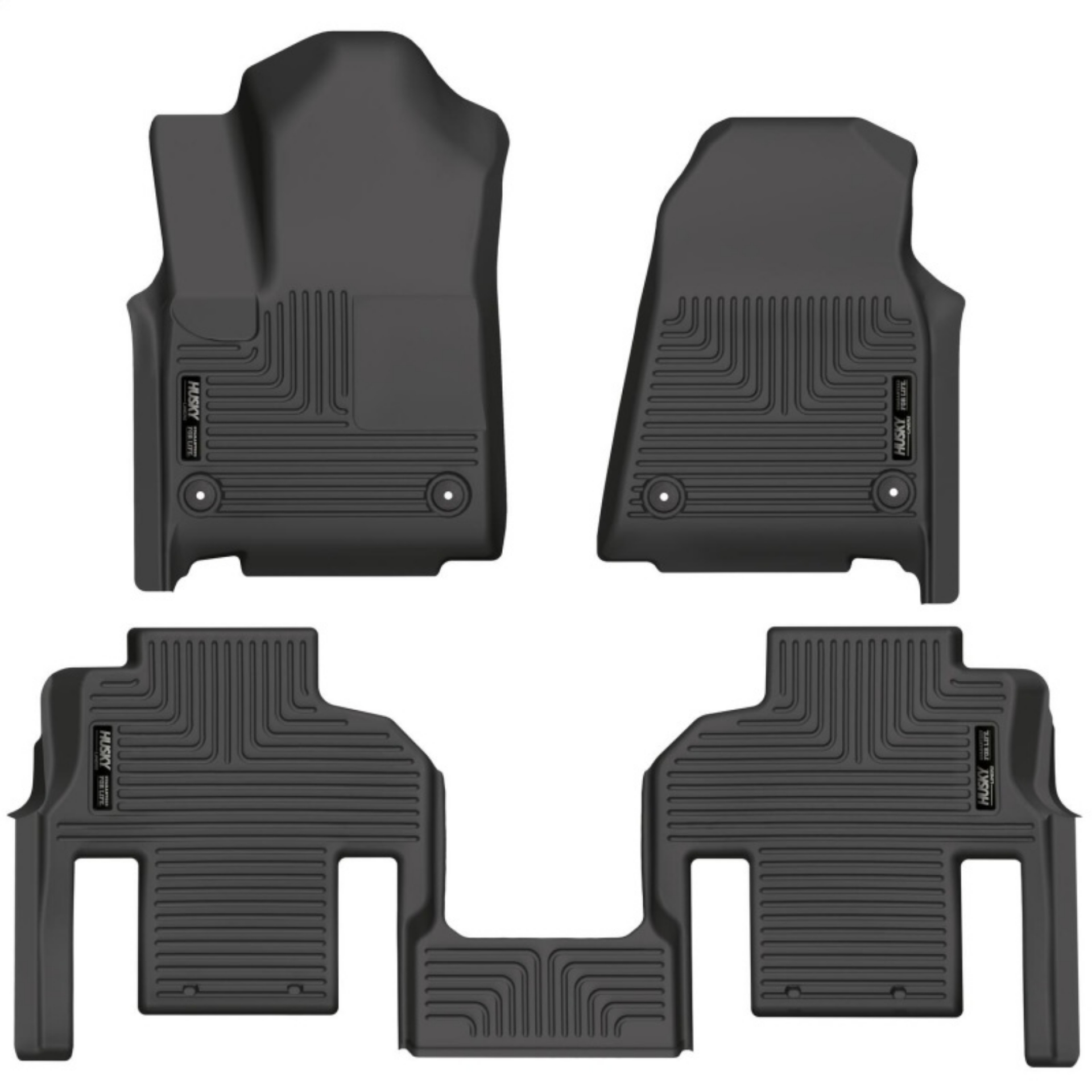 Picture of Husky Liners 2022 Jeep Wagoneer 2nd Row Bucket Weatherbeater Black Front & 2nd Seat Floor Liners