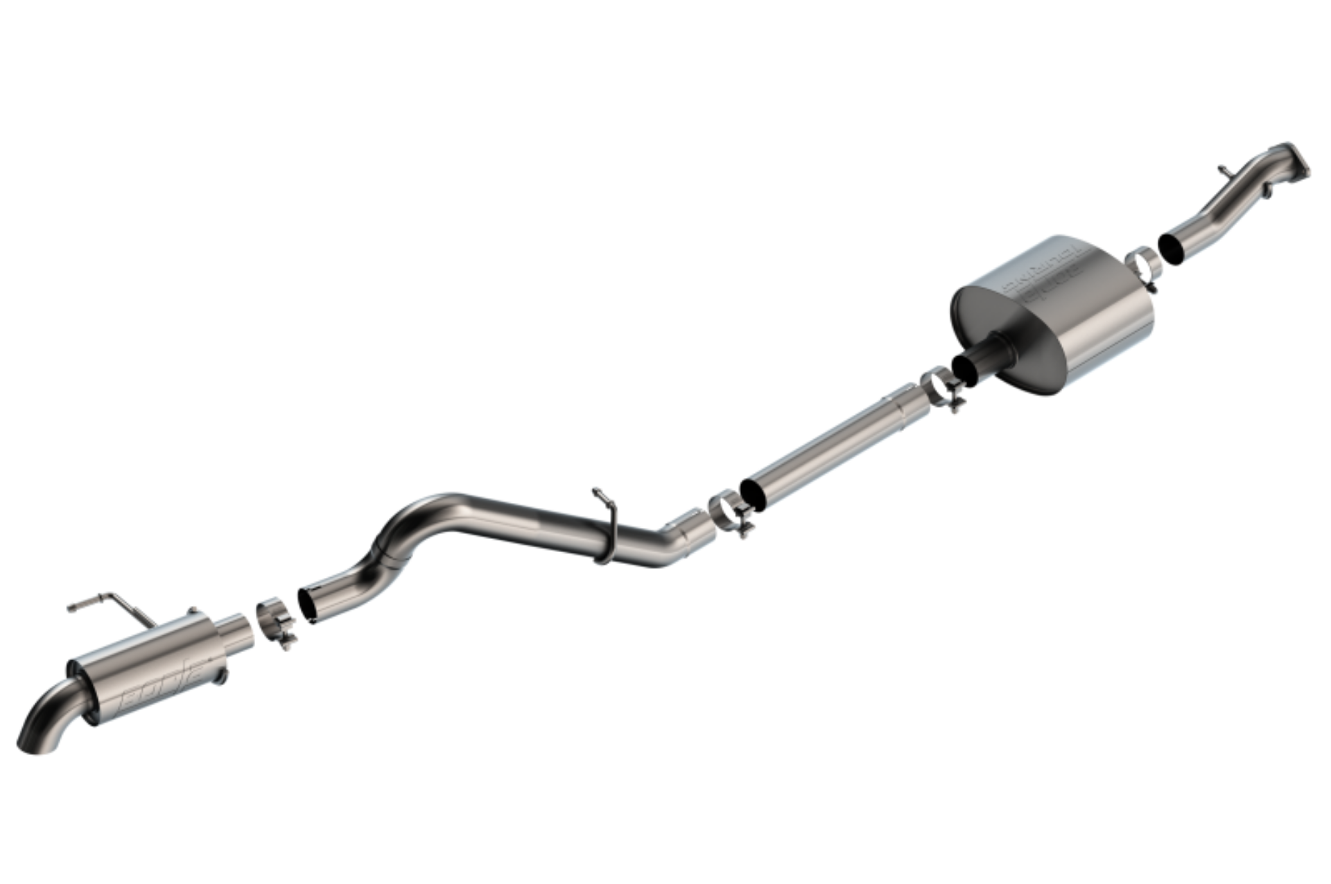 Picture of Borla 21-22 Ford Bronco 2-7L 2DR-4DR T-304 Stainless Steel Cat-Back Touring Exhaust - Brushed