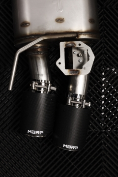 Picture of MBRP 18-22 Ford Mustang 2-3L Ecoboost 3in Cat-Back Exhaust w- Quad Carbon Fiber SS Tips - T304