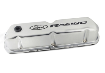 Picture of Ford Racing Logo Stamped Steel Valve Covers - Chrome