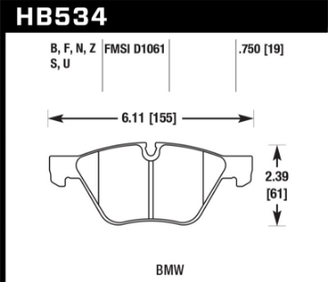 Picture of Hawk 2011 BMW 125i Front ER-1 Brake Pads
