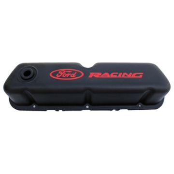 Picture of Ford Racing Logo Stamped Steel Black Satin Valve Covers Black Crinkle
