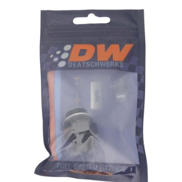 Picture of DeatschWerks 8AN ORB Male to M18 X 1-5 Metric Male Incl O-Ring and Washer - Anodized Matte Black