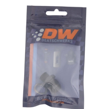 Picture of DeatschWerks 8AN Male Flare to M14 X 1-5 Male Metric Adapter Incl Washer - Anodized Matte Black