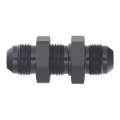 Picture of DeatschWerks 8AN Male Flare to 8AN Male Flare Bulkhead Adapter Incl Nut - Anodized Matte Black