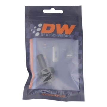 Picture of DeatschWerks 8AN ORB Male to 3-8in Male Barb Fitting Incl O-Ring - Anodized Matte Black