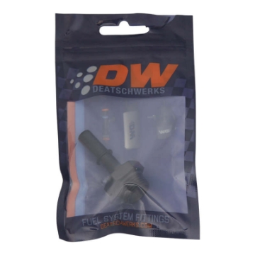 Picture of DeatschWerks 8AN ORB Male to 3-8in Male EFI Quick Connect Adapter - Anodized Matte Black