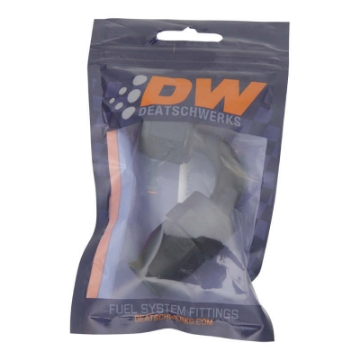 Picture of DeatschWerks 8 AN Female Flare Swivel 120-Degree Hose End PTFE - Anodized Matte Black