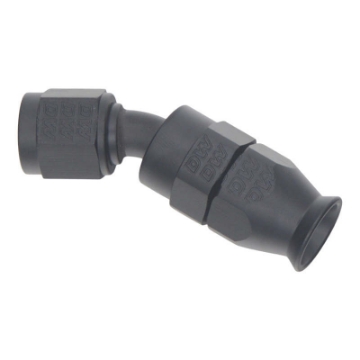 Picture of DeatschWerks 6 AN Female Flare Swivel 30-Degree Hose End PTFE - Anodized Matte Black