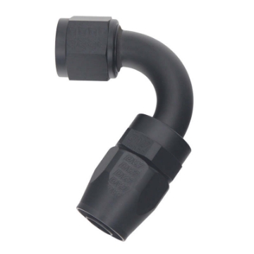 Picture of DeatschWerks 10AN Female Flare Swivel 120-Degree Hose End CPE - Anodized Matte Black