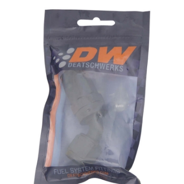 Picture of DeatschWerks 8 AN Female Flare Swivel 60-Degree Hose End CPE - Anodized Matte Black