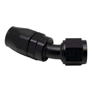 Picture of DeatschWerks 10AN Female Flare Swivel 30-Degreehose End CPE - Anodized Matte Black