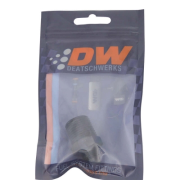 Picture of DeatschWerks 6AN Male Flare to 1-2in Male NPT Adapter - Anodized Matte Black