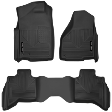 Picture of Husky Liners 10-18 Dodge Ram 1500 Quad Cab X-Act Contour Front & Second Seat Floor Liners - Black