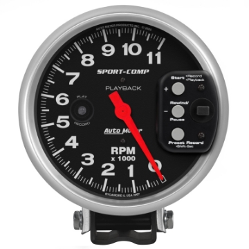 Picture of Autometer Sport-Comp Tachometer 5in 11K RPM Pedestal with RPM playback