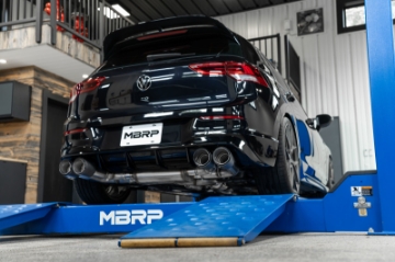 Picture of MBRP 2022 Volkswagen Golf R MK8 T304 Stainless Steel 3in Cat-Back, Quad Rear Exit- Carbon Fiber Tip