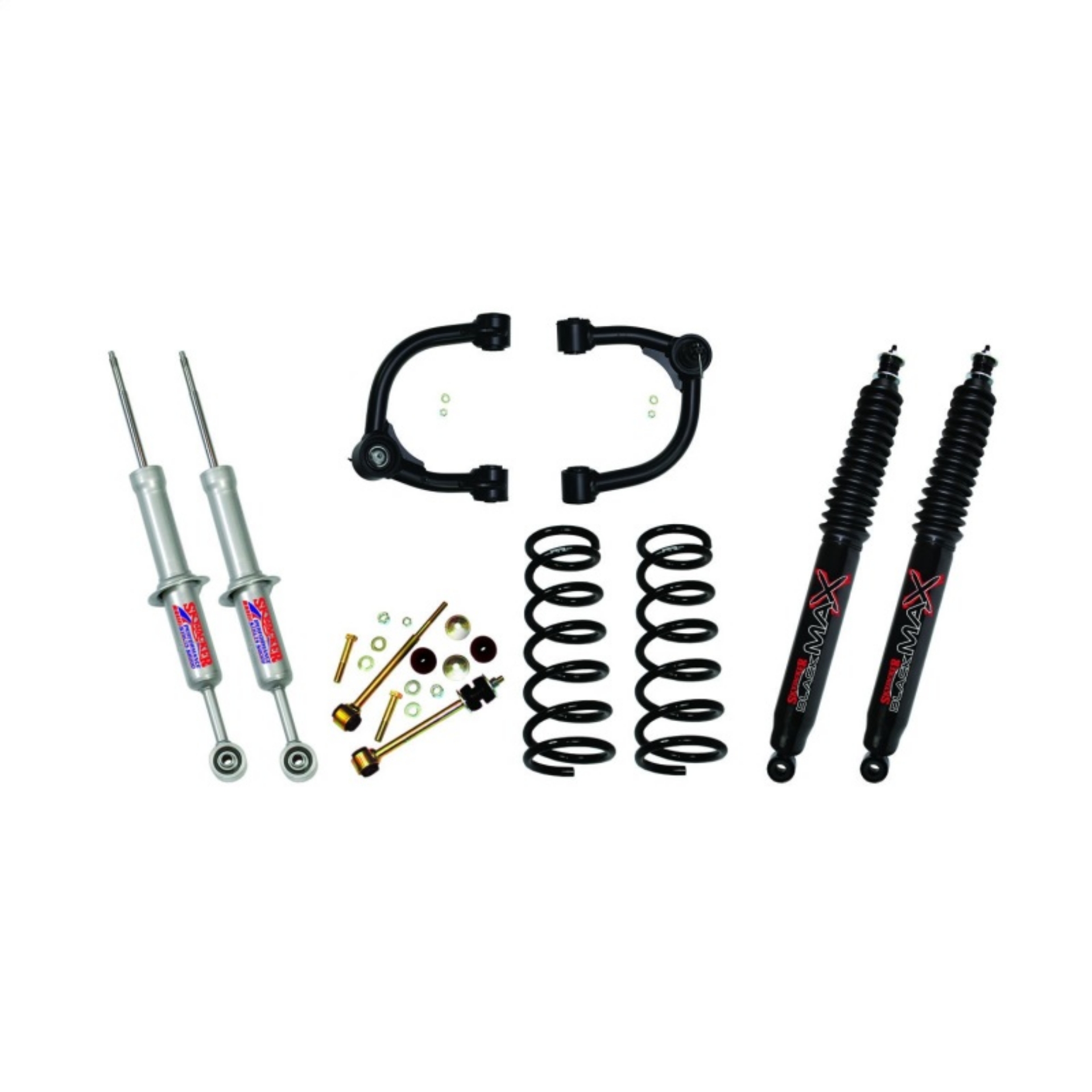 Picture of Skyjacker 3in Upper A-Arm Kit w- Performance Struts Rear Coils & Black MAX Shocks