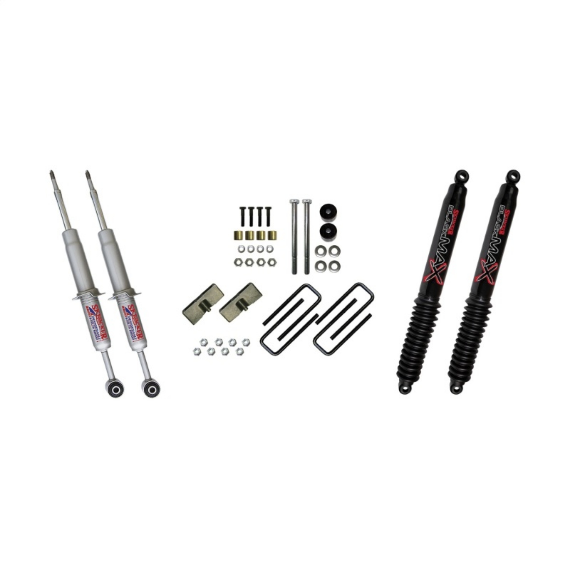 Picture of Skyjacker 3in Performance Struts & Rear Blocks U-bolts w- Black MAX Shocks