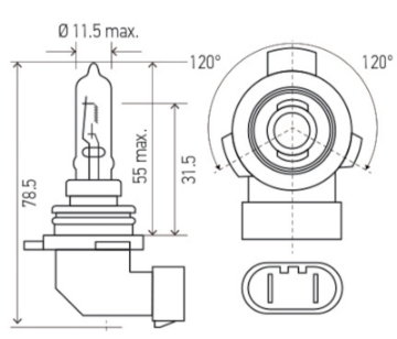 Picture of Hella Bulb 9012LL-HIR2 12V 55W PX22d