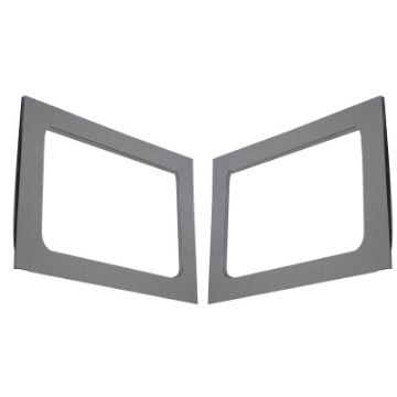 Picture of DEI 11-18 Jeep Wrangler JK 4-Door Boom Mat Rear Side Window Trim - 2 Piece - Gray Leather Look