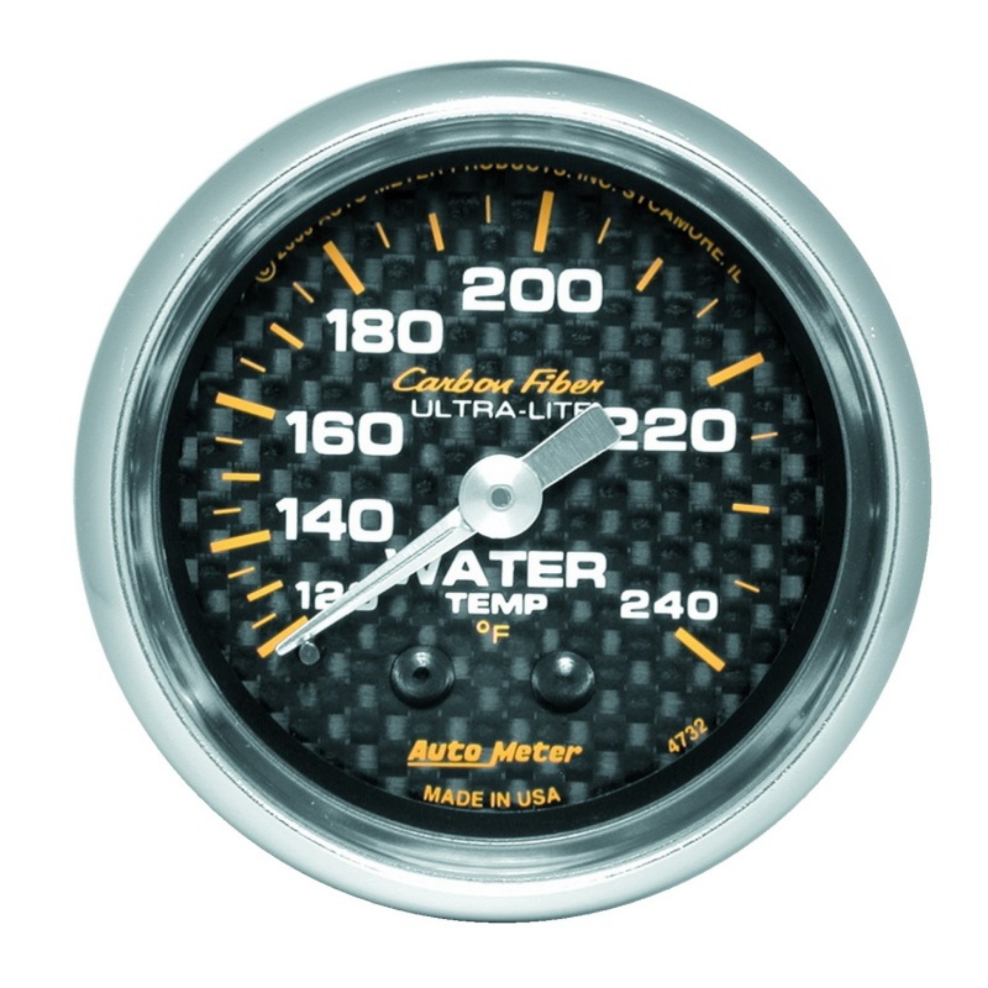 Picture of Autometer Carbon Fiber 52mm 120-240 Deg F Mechanical Water Temp Gauge