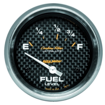 Picture of AutoMeter Gauge Fuel Level 2-5-8in- 73 Ohme to 10 Ohmf Elec Carbon Fiber
