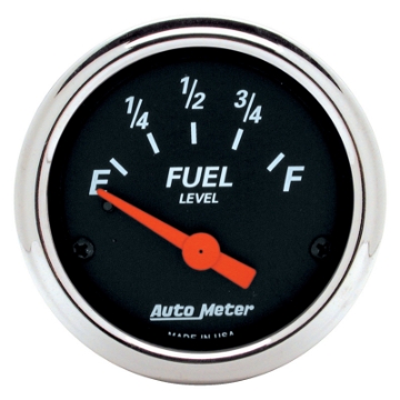 Picture of AutoMeter Gauge Fuel Level 2-1-16in- 0 Ohme to 30 Ohmf Elec Designer Black