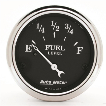 Picture of AutoMeter Gauge Fuel Level 2-1-16in- 0 Ohme to 90 Ohmf Elec Old Tyme Black