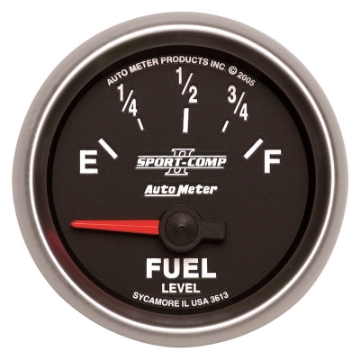 Picture of AutoMeter Gauge Fuel Level 2-1-16in- 0 Ohme to 90 Ohmf Elec Sport-Comp II