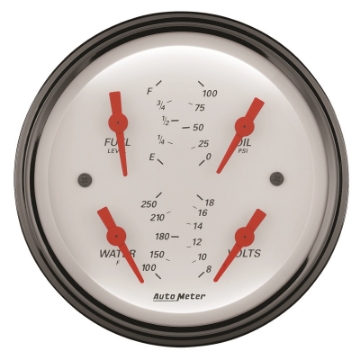 Picture of AutoMeter Gauge Quad 3-3-8in- 0 Ohme to 90 OhmfElec Arctic White