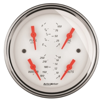 Picture of AutoMeter Gauge Quad 3-3-8in- 0 Ohme to 90 OhmfElec Arctic White