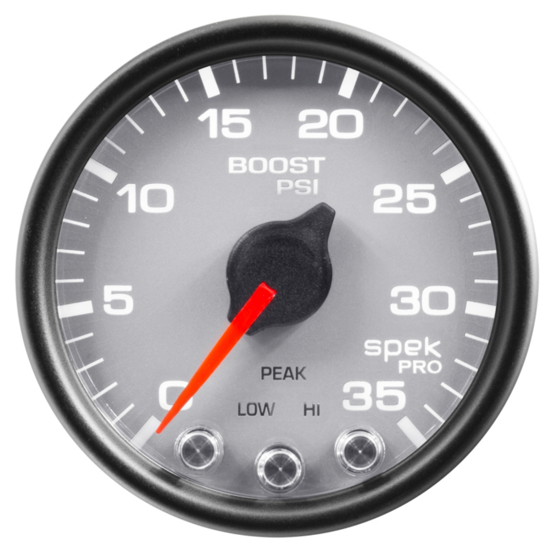 Picture of AutoMeter Gauge Boost 2-1-16in- 35PSI Stepper Motor W-Peak & Warn Silver-Blk Spek-Pro
