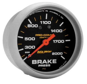 Picture of AutoMeter Gauge Brake Press 2-5-8in- 2000PSI Liquid Filled Mech Pro-Comp
