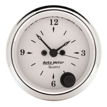 Picture of AutoMeter Gauge Clock 2-1-16in- 12HR Analog Old Tyme White
