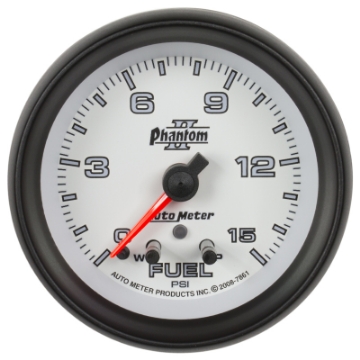Picture of AutoMeter Gauge Fuel Press 2-5-8in- 15PSI Stepper Motor W- Peak & Warn Phantom II