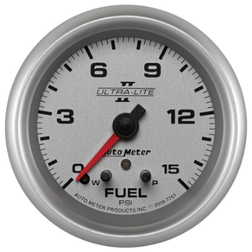 Picture of AutoMeter Gauge Fuel Press 2-5-8in- 15PSI Stepper Motor W- Peak & Warn Ultra-Lite II