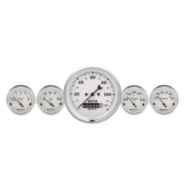 Picture of AutoMeter Gauge Kit 2 Pc- Quad & Speedometer 3-3-8in- Old Tyme White