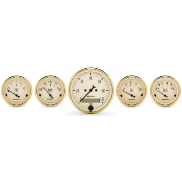 Picture of AutoMeter Gauge Kit 5 Pc- 3-1-8in- & 2-1-16in- Elec- Speedometer Golden Oldies