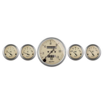 Picture of AutoMeter Gauge Kit 5 Pc- 3-1-8in- & 2-1-16in- Mech- Speedometer Antique Beige