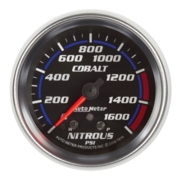 Picture of AutoMeter Gauge Nitrous Press 2-5-8in- 1600PSI Stepper Motor W- Peak & Warn Cobalt
