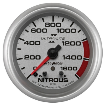 Picture of AutoMeter Gauge Nitrous Press 2-5-8in- 1600PSI Stepper Motor W- Peak & Warn Ultra-Lite II