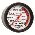 Picture of AutoMeter Gauge Nitrous Pressure 2-5-8in- 2000PSI Mechanical Chevy Red Bowtie White
