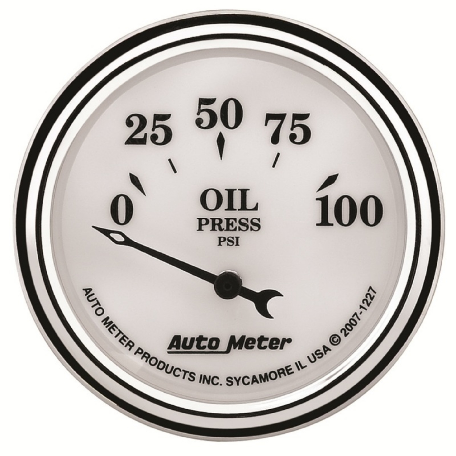Picture of AutoMeter Gauge Oil Press 2-1-16in- 100PSI Elec Old Tyme White II