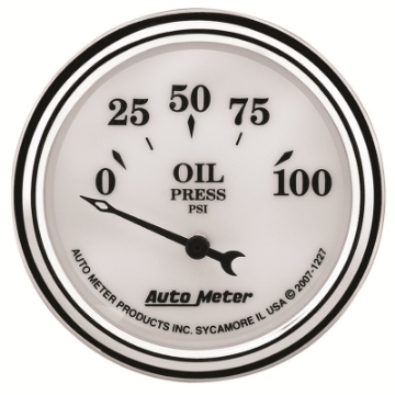 Picture of AutoMeter Gauge Oil Press 2-1-16in- 100PSI Elec Old Tyme White II