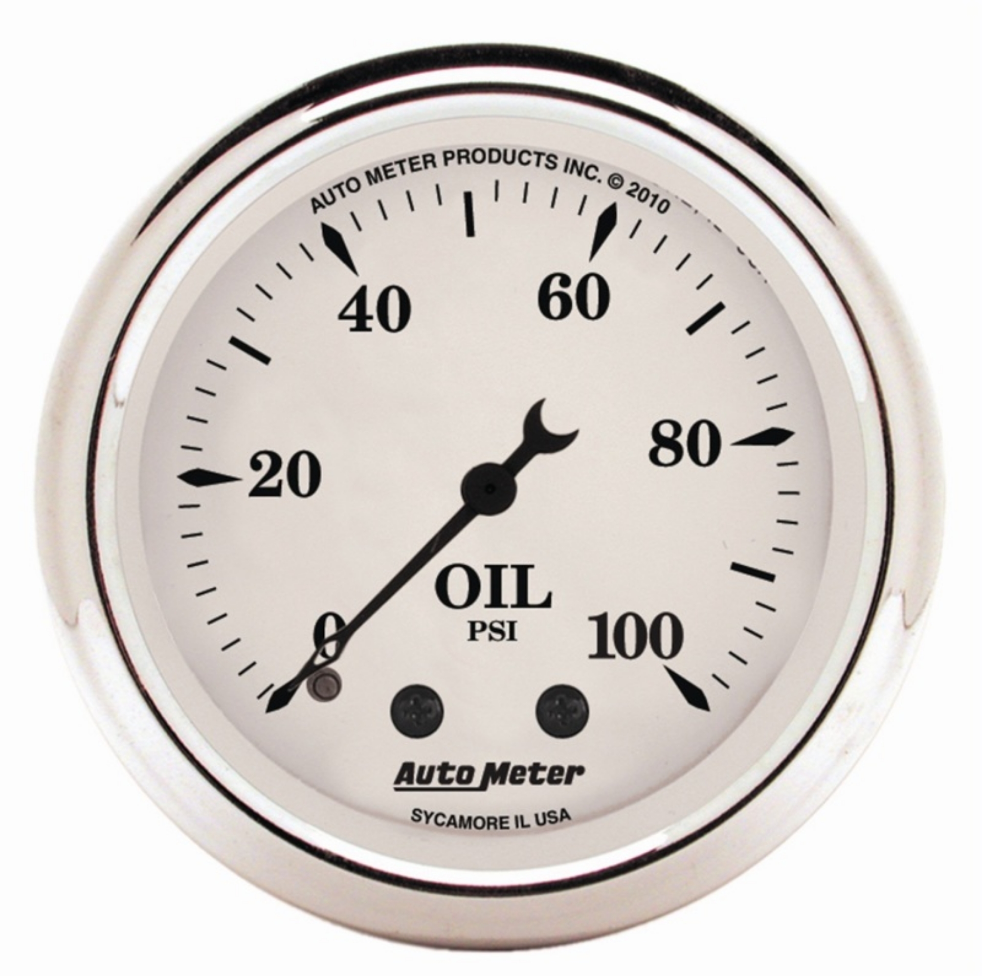Picture of AutoMeter Gauge Oil Press 2-1-16in- 100PSI Mech Old Tyme White