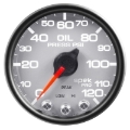 Picture of AutoMeter Gauge Oil Press 2-1-16in- 120PSI Stepper Motor W-Peak & Warn Slvr-Blk Spek